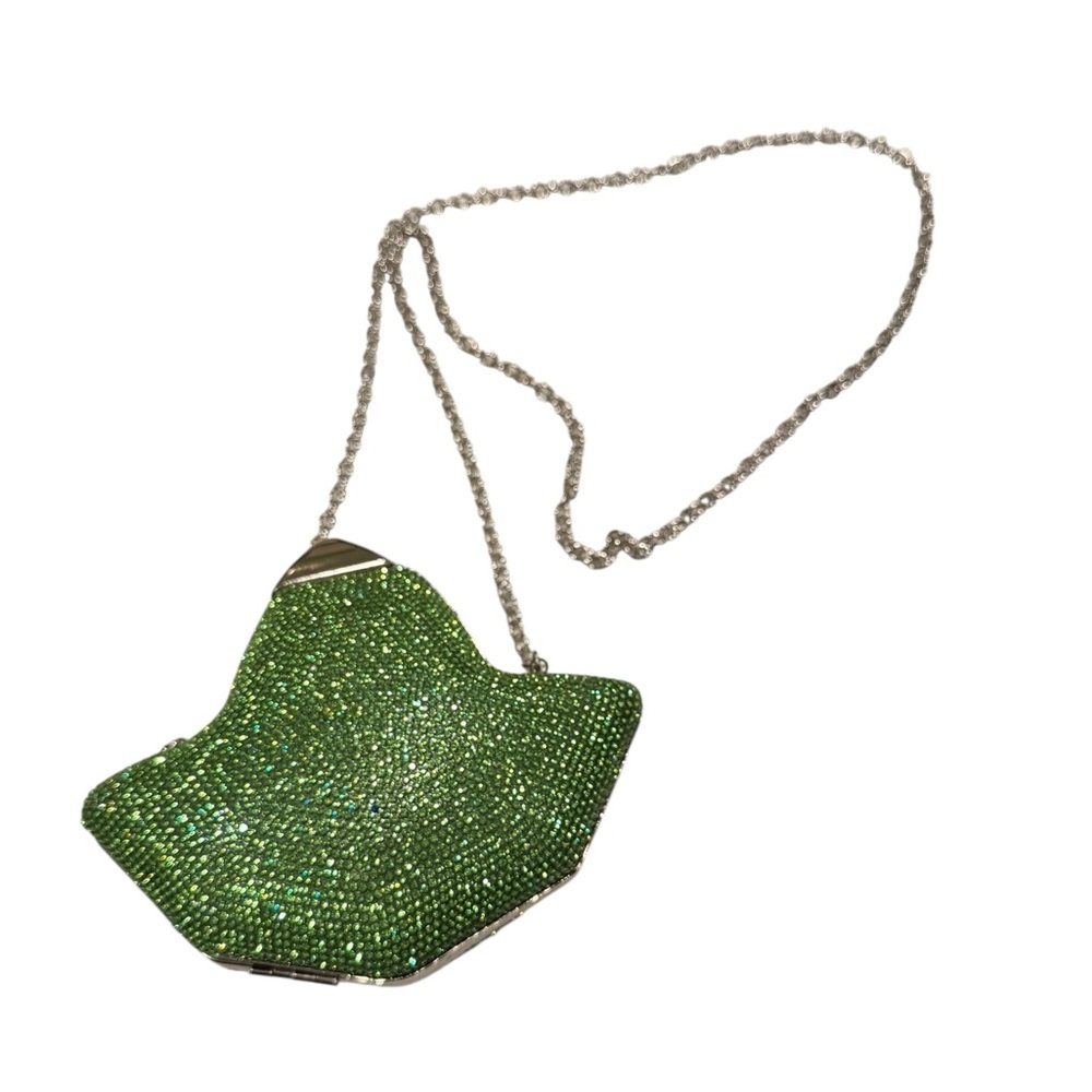 Rhinestone Ivy Leaf Elegant Clutch Evening Bag with Chain Strap for Formalwear - Picture 3 of 16